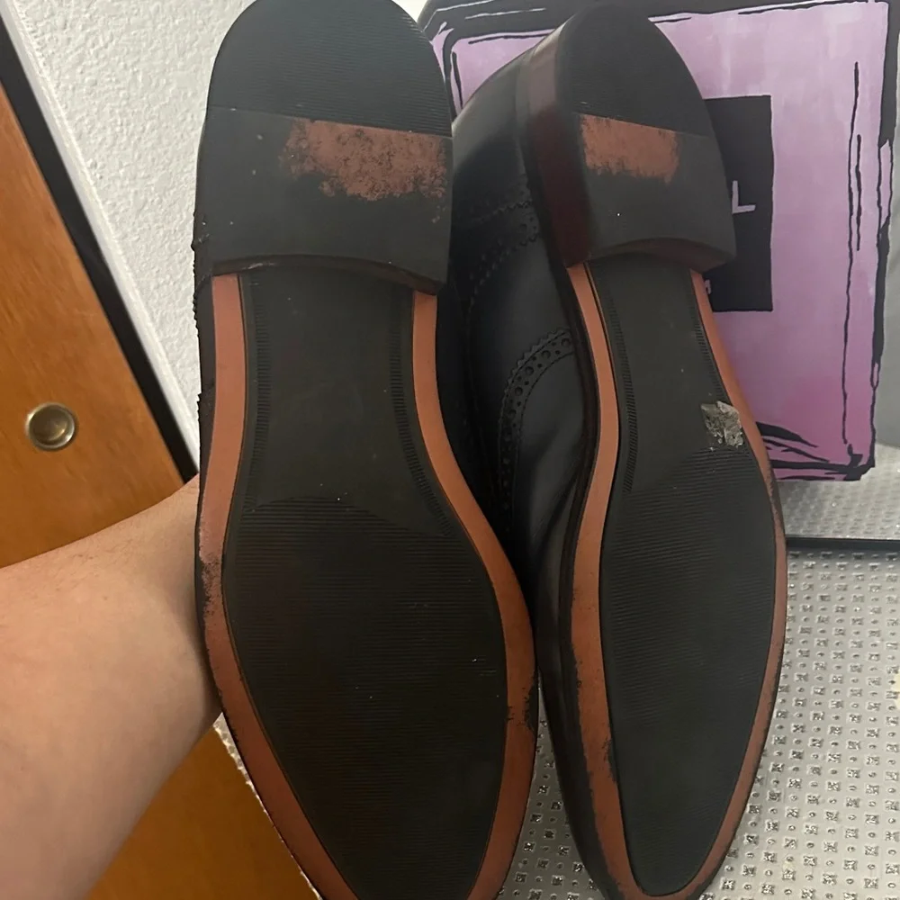 Zanzara Classic Navy Blue Oxford Shoes, Size 12